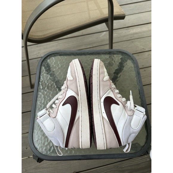 Nike Court Borough Mid 2 Kids Sneakers Girl's Size 7Y White‎ Pink - Picture 5 of 9